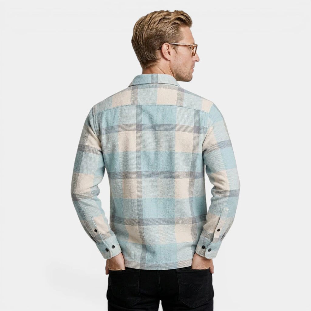Checked Overshirt Relaxed Fit Button-Front for Men