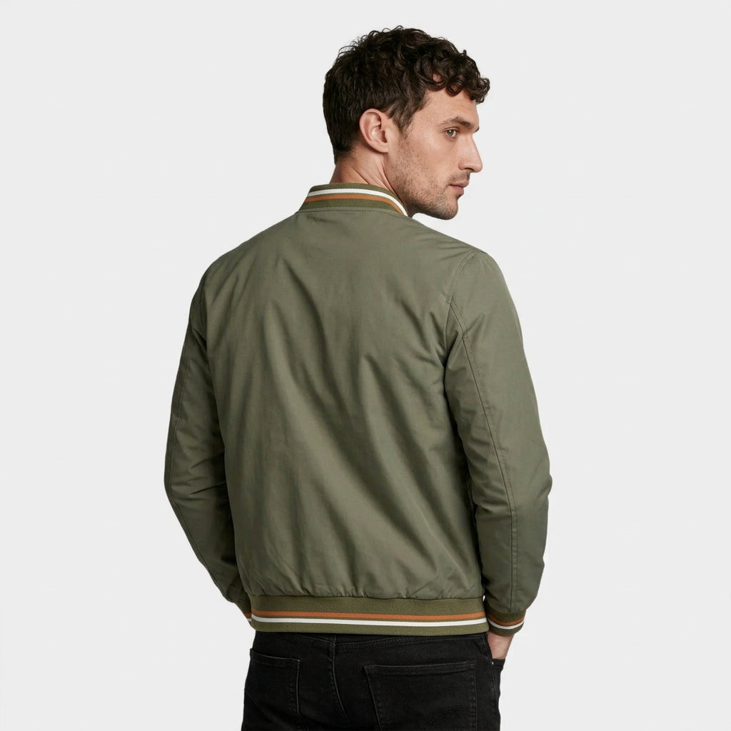 Zip-Up Lightweight Bomber Jacket Regular Fit for Men
