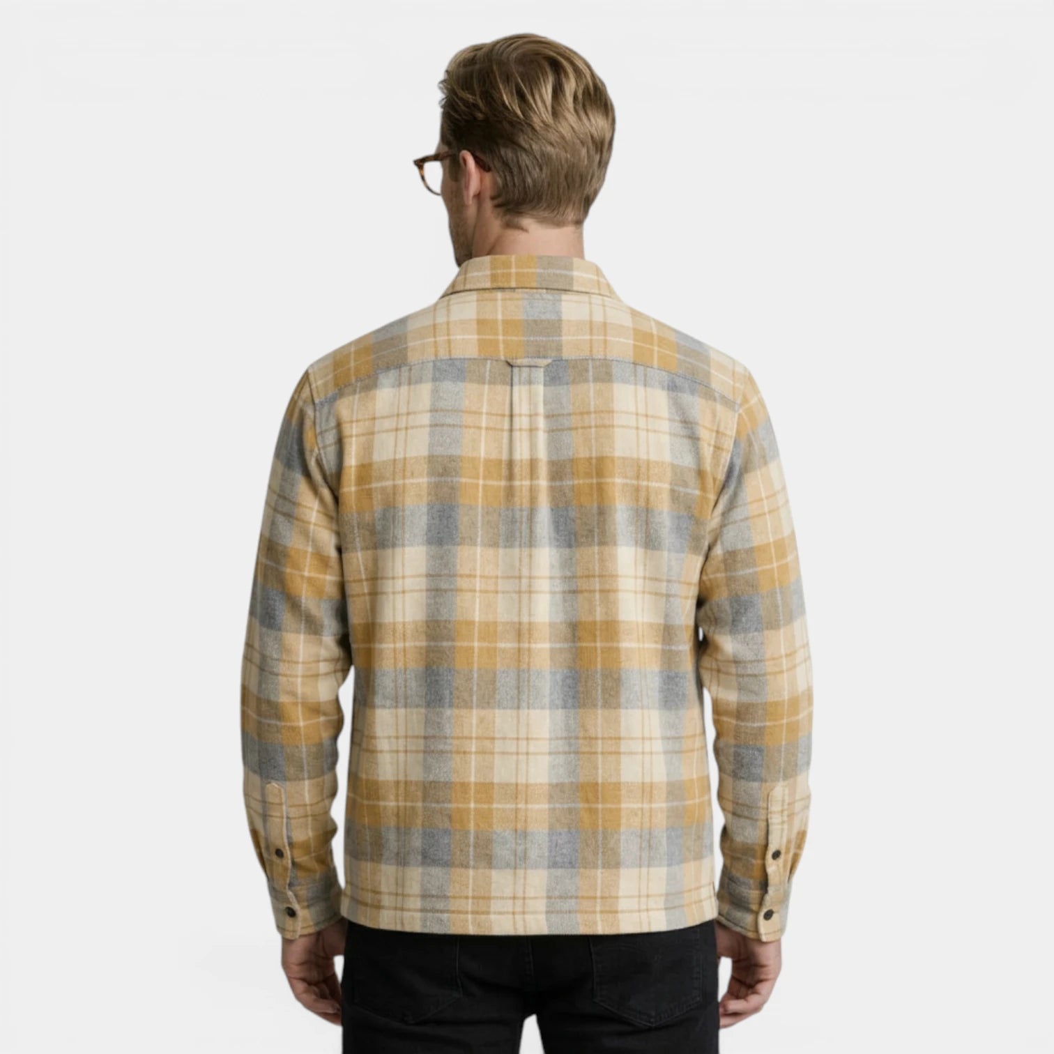 Checked Overshirt Relaxed Fit Button-Front for Men
