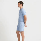 Textured Polo Shirt Drawstring Shorts Set for Men
