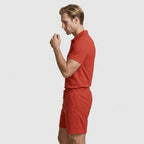 Polo Shirt and Shorts Set Drawstring Waist for Men