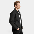Zip-Up Collared Jacket Smooth Finish Regular Fit for Men