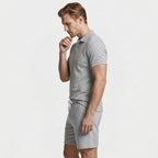 Polo Shirt and Shorts Set Drawstring Waist for Men