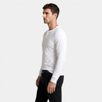 Long Sleeve Henley Shirt Three Button Placket for Men