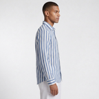 Linen-Cotton Striped Shirt Long Sleeve Relaxed Fit for Men