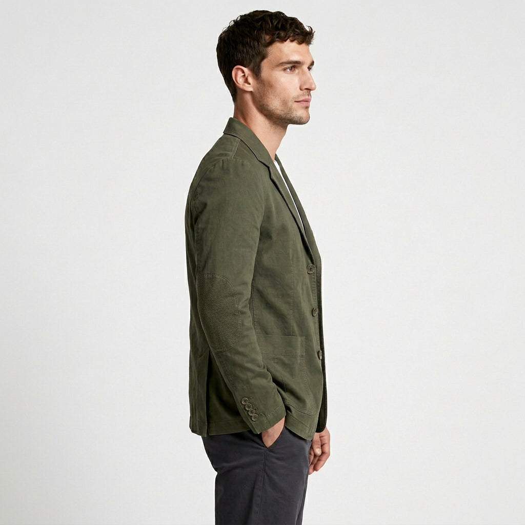 Three-Button Woven Blazer Tailored Regular Fit for Men