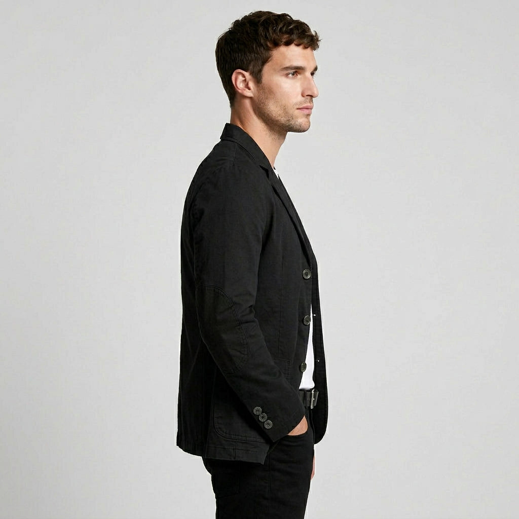 Three-Button Woven Blazer Tailored Regular Fit for Men