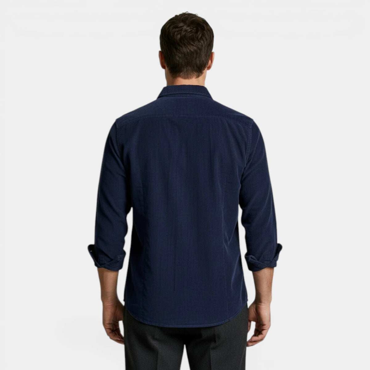 Button-Up Shirt Dual Chest Pockets Structured Fit for Men