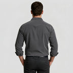 Button-Up Shirt Dual Chest Pockets Structured Fit for Men