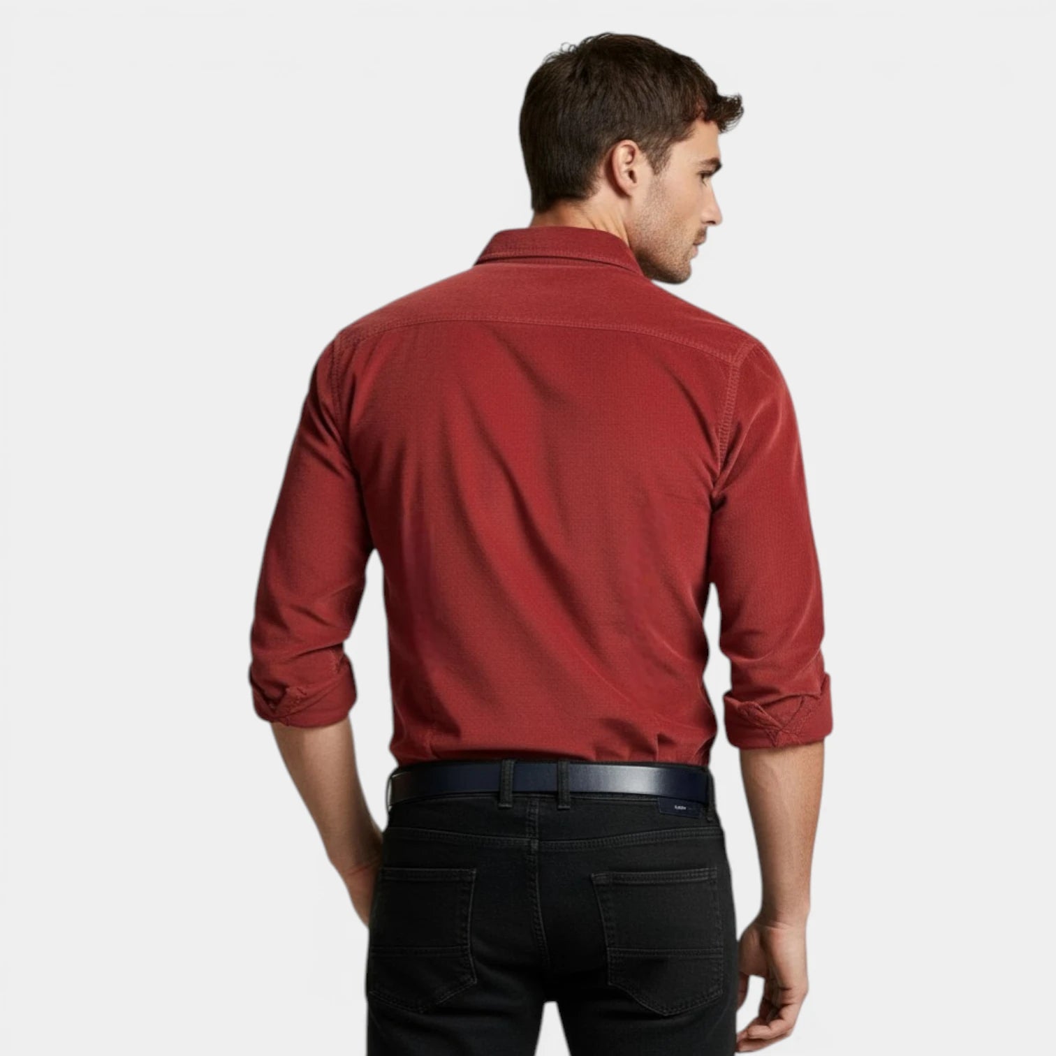 Button-Up Shirt Dual Chest Pockets Structured Fit for Men