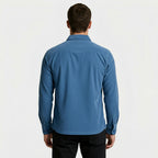 Button-Up Shirt Dual Chest Pockets Structured Fit for Men