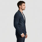 Denim Blazer Structured Notch Lapel Regular Fit for Men