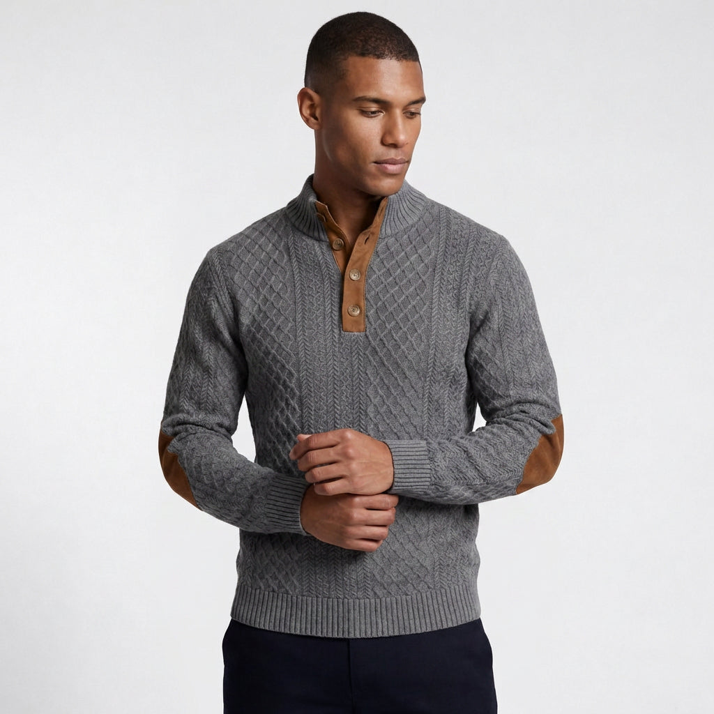 High Collar Knit Pullover Sweater Lightweight for Men