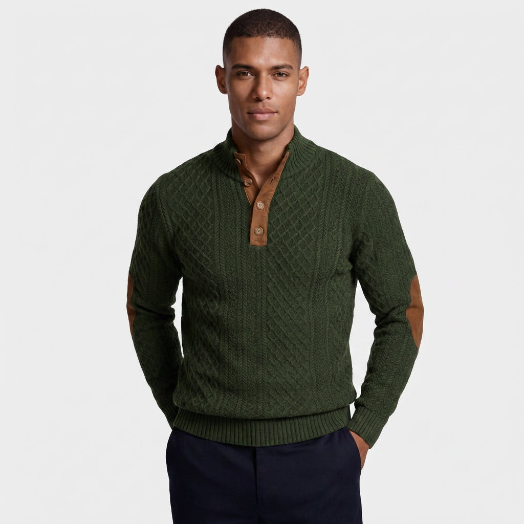 High Collar Knit Pullover Sweater Lightweight for Men