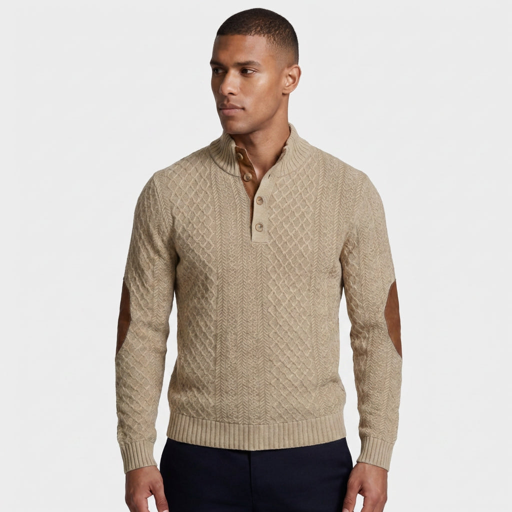 High Collar Knit Pullover Sweater Lightweight for Men