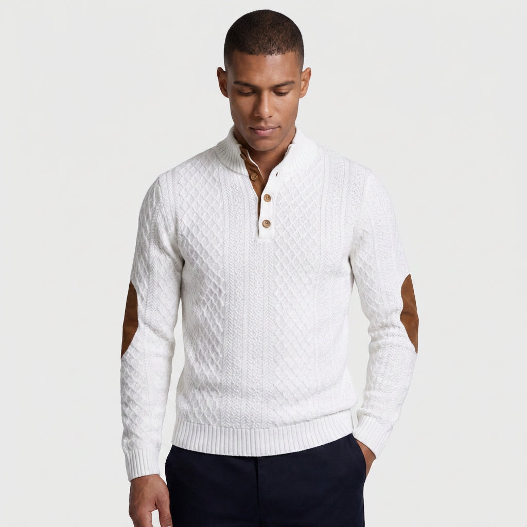 High Collar Knit Pullover Sweater Lightweight for Men