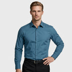 Wrinkle Resistant Long Sleeve Solid Shirt for Men