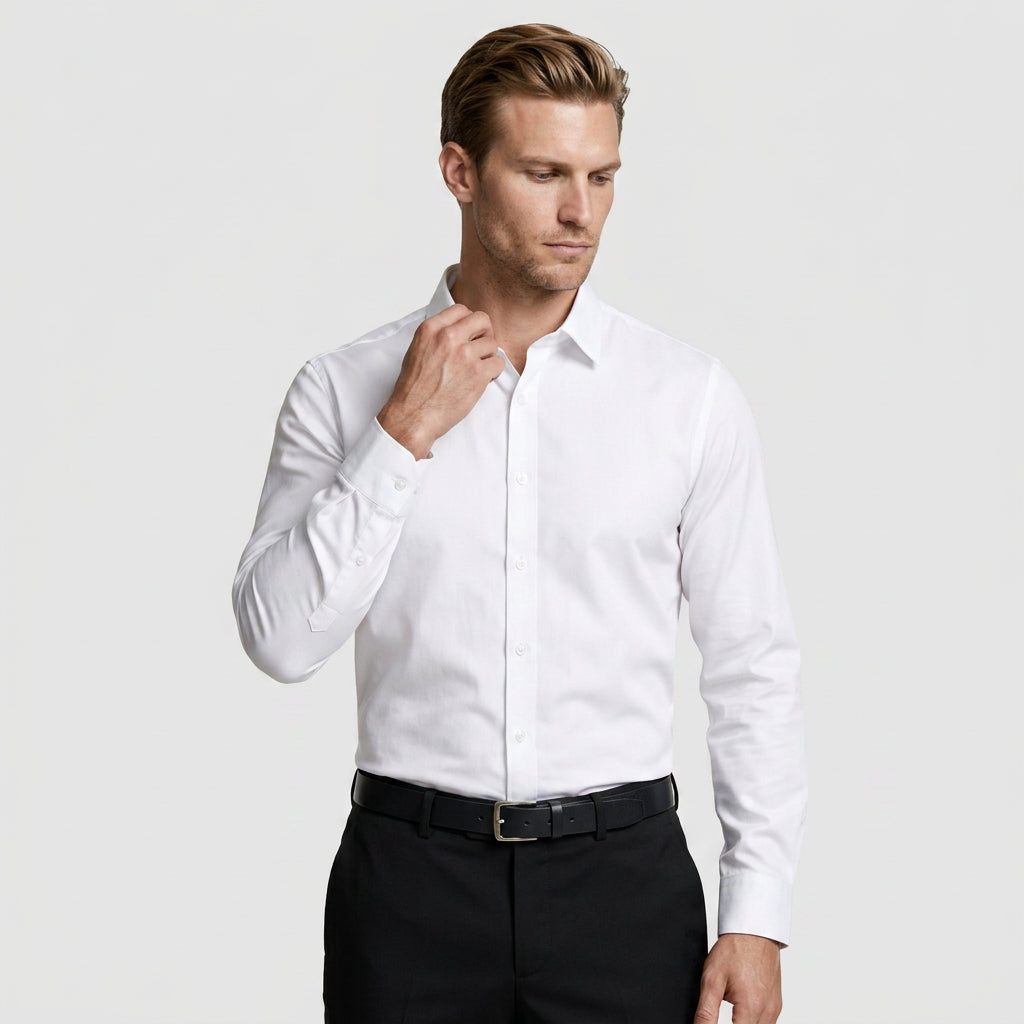 Wrinkle Resistant Long Sleeve Solid Shirt for Men