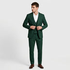 3-Piece Suit Set Single-Breasted Blazer Double-Breasted Vest for Men