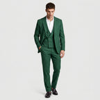 3-Piece Suit Set Single-Breasted Blazer Double-Breasted Vest for Men