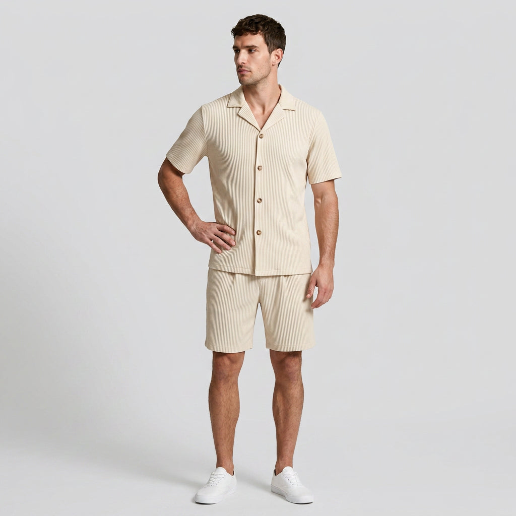Matching Shirt and Shorts Set Relaxed Fit for Men