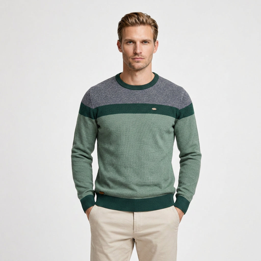 Cotton Pullover Sweater Lightweight Classic Knit for Men