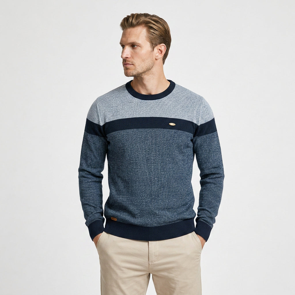 Cotton Pullover Sweater Lightweight Classic Knit for Men