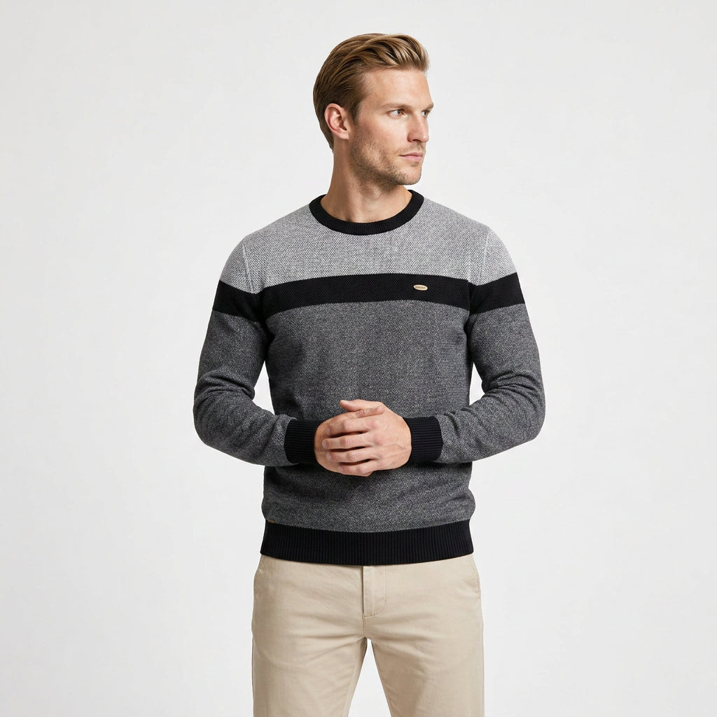 Cotton Pullover Sweater Lightweight Classic Knit for Men