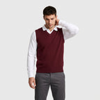 Knit V-Neck Sleeveless Vest Regular Fit for Men