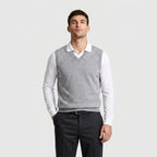 Knit V-Neck Sleeveless Vest Regular Fit for Men