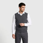 Knit V-Neck Sleeveless Vest Regular Fit for Men