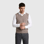 Knit V-Neck Sleeveless Vest Regular Fit for Men