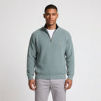 Half-Zip Knitted Jumper Stand Collar Slim Fit for Men