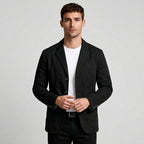 Three-Button Woven Blazer Tailored Regular Fit for Men