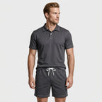 Polo Shirt and Shorts Set Drawstring Waist for Men