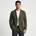Three-Button Woven Blazer Tailored Regular Fit for Men