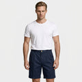 Pleated Tailored Shorts Cuffed Hem Regular Fit for Men