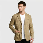 Three-Button Woven Blazer Tailored Regular Fit for Men