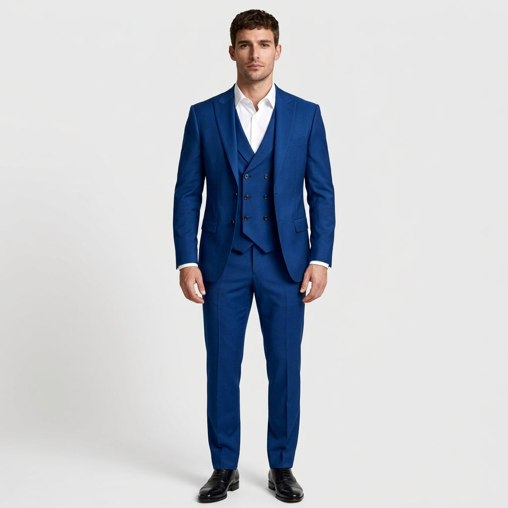 Three-Piece Suit Regular Fit Notch Lapel Woven for Men
