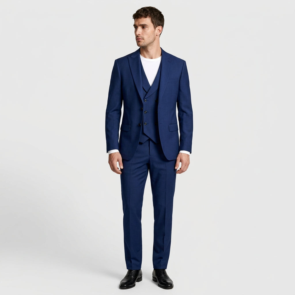 Three-Piece Suit Regular Fit Notch Lapel Woven for Men