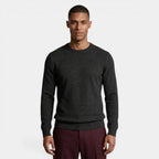 Crew Neck Textured Knit Sweater Regular Fit for Men