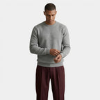 Crew Neck Textured Knit Sweater Regular Fit for Men