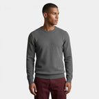 Crew Neck Textured Knit Sweater Regular Fit for Men