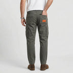 Cargo Pants Straight Fit Button Waist Flap Pockets for Men