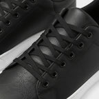 Lace Up Low Top Sneakers Textured Finish Round Toe Casual Shoes for Men
