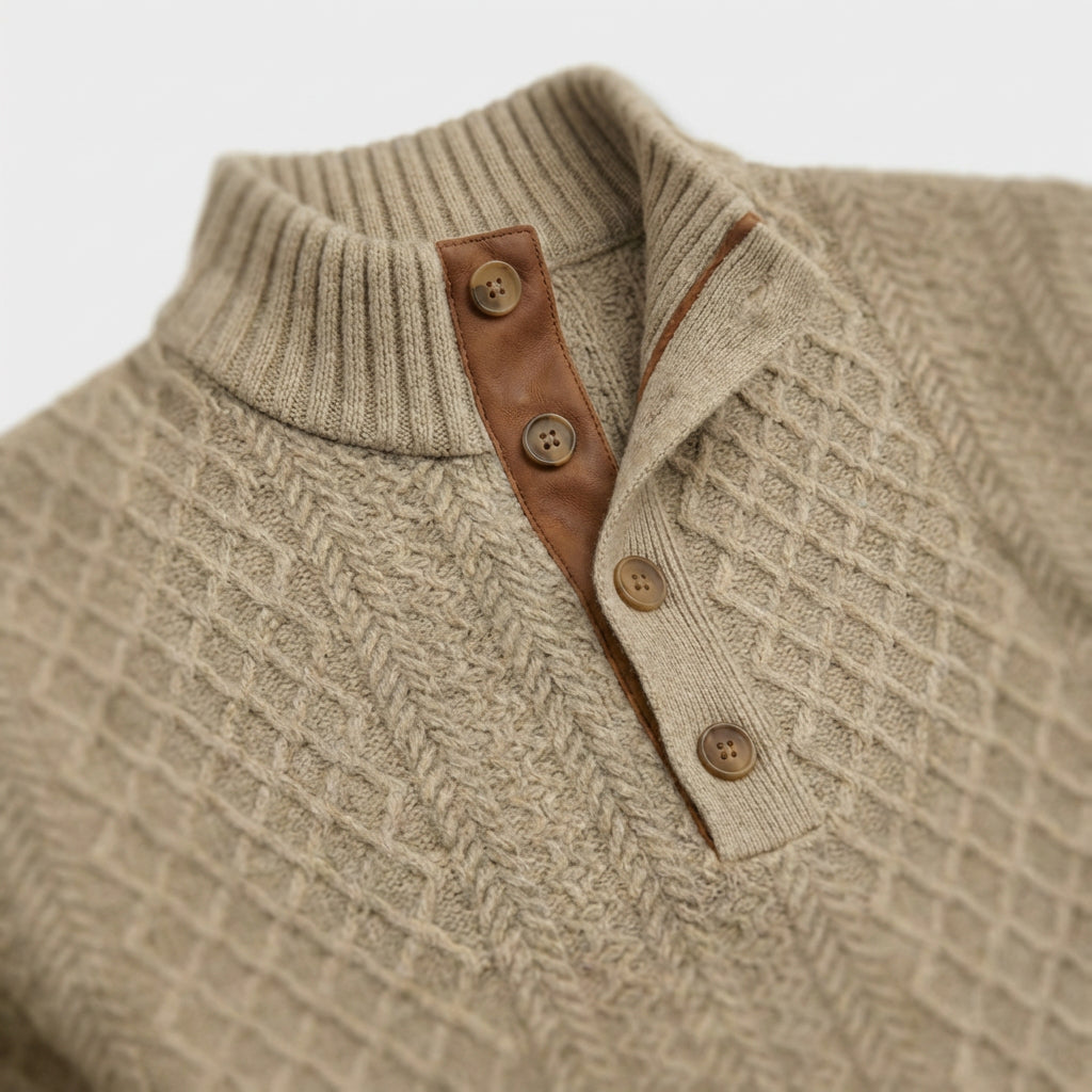 High Collar Knit Pullover Sweater Lightweight for Men