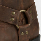 Leather Strap Ankle Boots Rugged Construction for Men