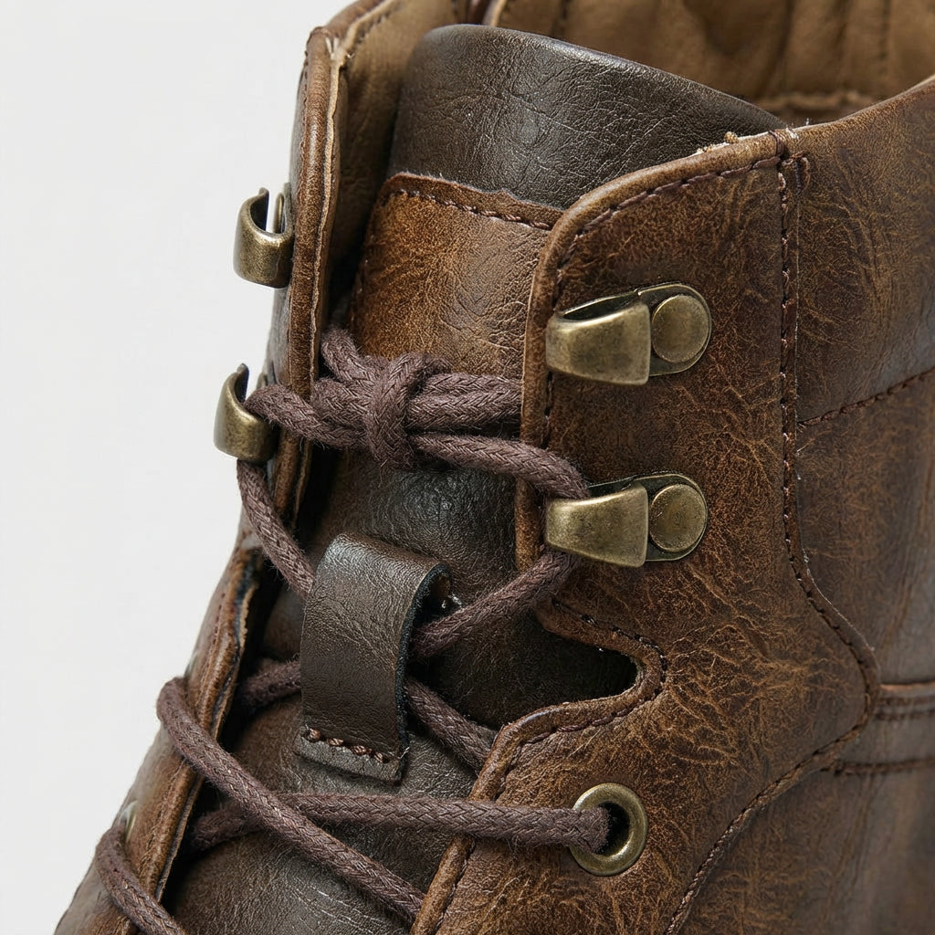 Lace Up Leather Boots Vintage Style for Men