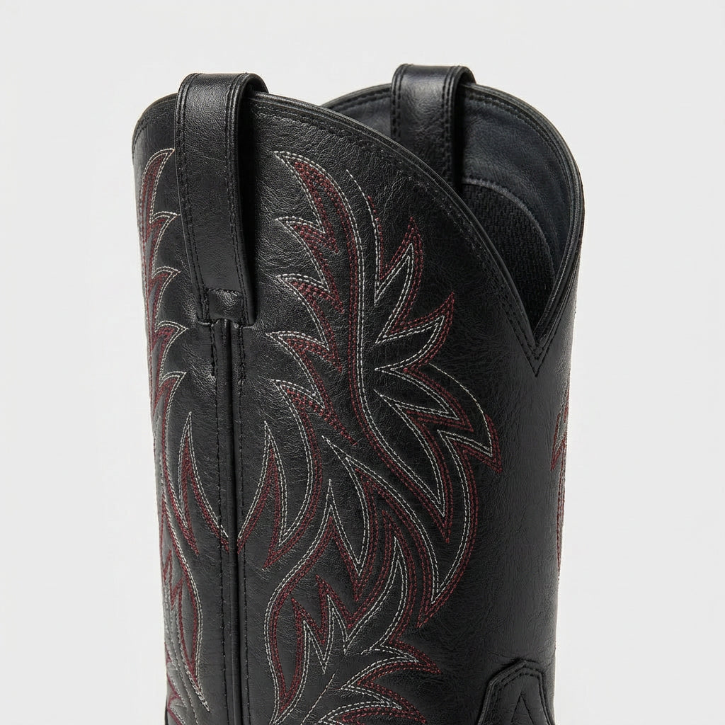 Western Cowboy Boots Embroidered Square Toe for Men