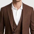 3-Piece Suit Set Single-Breasted Blazer Double-Breasted Vest for Men